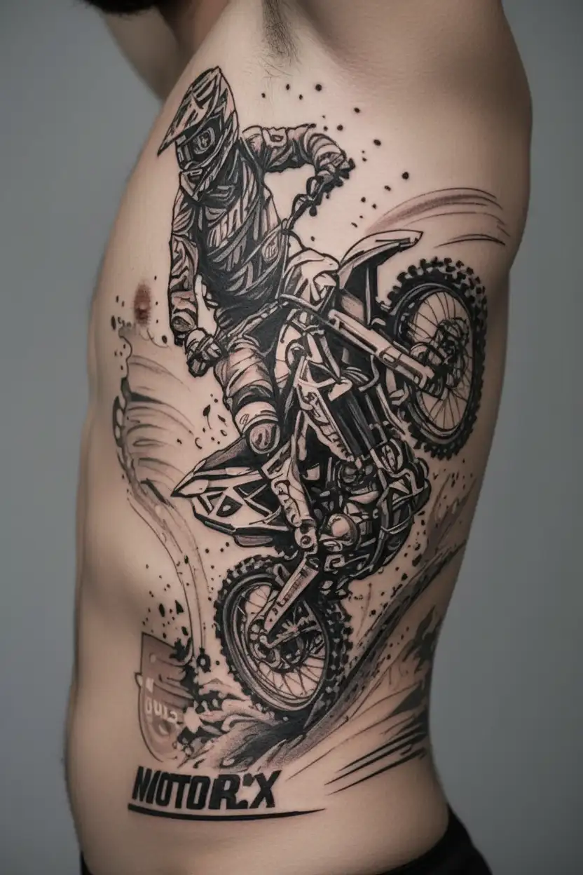 Motocross track tattoo design idea
