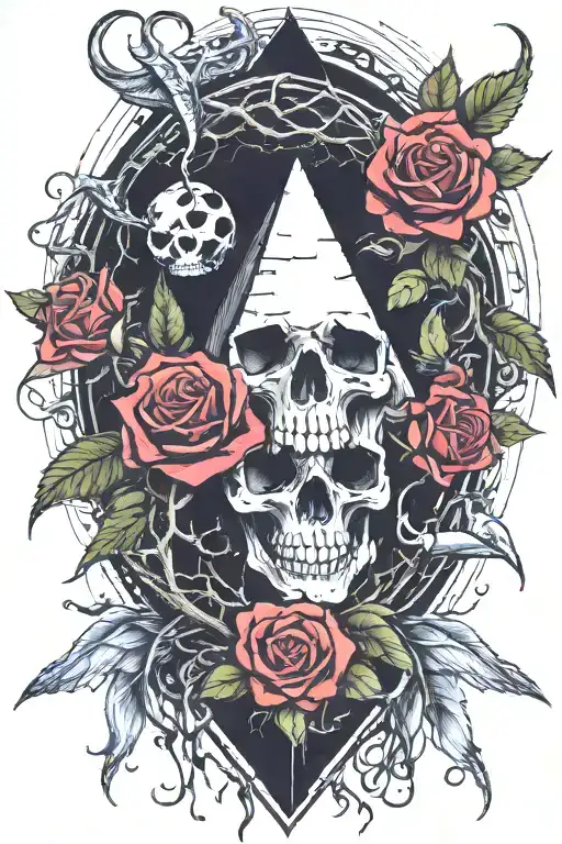 eyeball pyramid dragon roses skull tattoo design inspired tattoo with a big tree waterfall moon whale nasty bird snakes  tattoo design idea