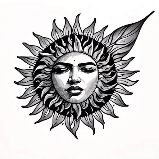 Philippines sun tattoo design idea