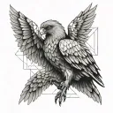 harpy gazing tattoo design idea