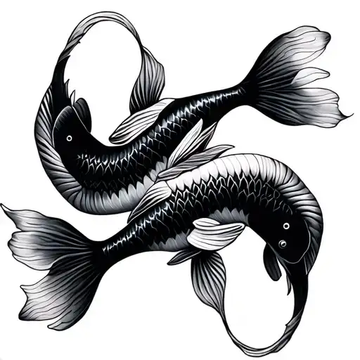 Two koi fish swimming same direction provided tattoo design idea