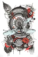 dragonfly mandala design incorporating elements tattoo design idea