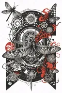 dragonfly mandala design incorporating elements tattoo design idea