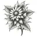 Daisy signature incorporated into the design tattoo design idea