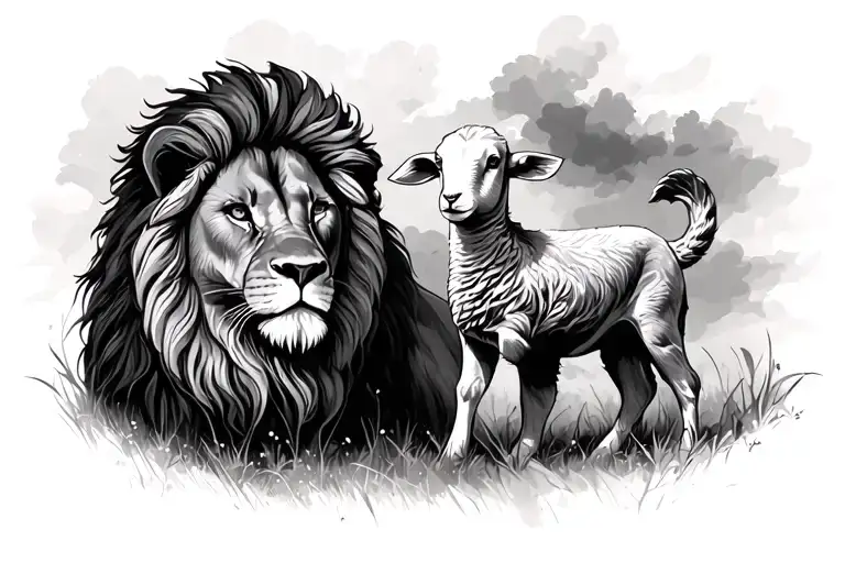 the lion fell in love with the lamb twilight  tattoo design idea