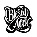 blessed text back tattoo design idea