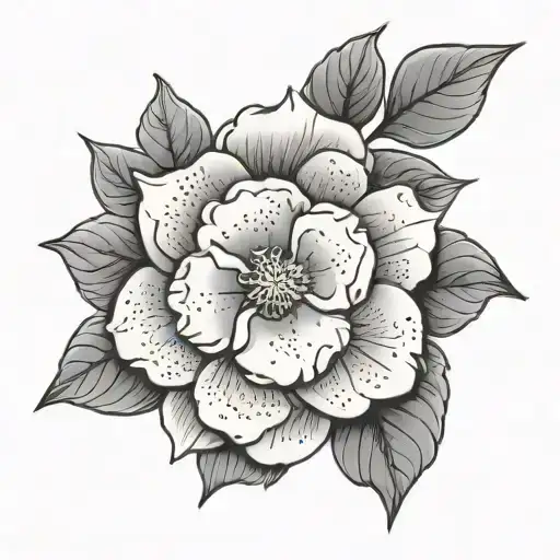 snow camellia gojo tattoo design idea
