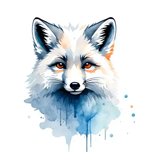 cute Arctic fox tattoo design idea