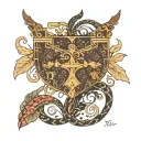 Louis Vuitton pattern tattoo design idea