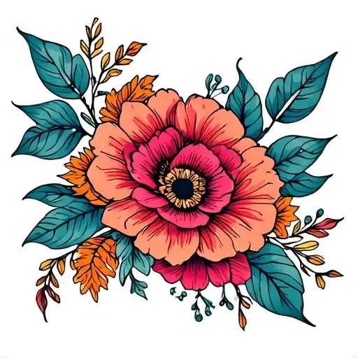 feminin neo traditional floral tribal style forearm cuff tattoo wraps all the way tattoo design idea