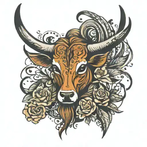 longhorn tattoo design idea