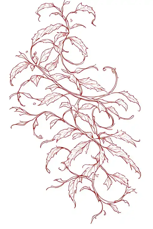 red vine wrapping  tattoo design idea