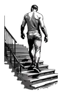 Man Walking Up Stairs tattoo design idea