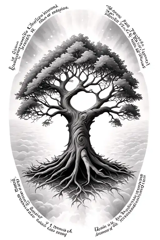 tree of life containing the names of the little children, one of whom has gone to heavenavec des traits très très fins  tattoo design idea