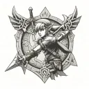 legend of zelda link tattoo design idea