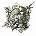 legend of zelda link tattoo design idea