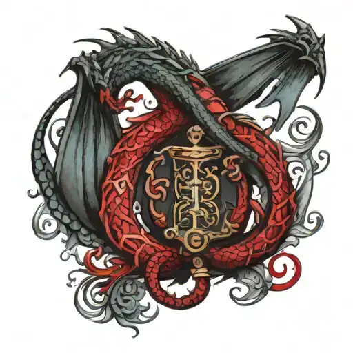 dragon libra scale tattoo design idea