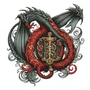 dragon libra scale tattoo design idea