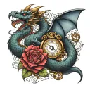 dragon libra scale tattoo design idea