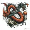 dragon libra scale tattoo design idea