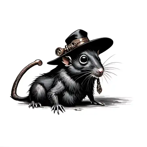 Plague Doctor Steampunk Rat tattoo design idea