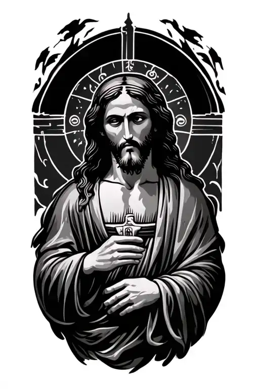 Jesus sleeve simple tattoo tattoo design idea