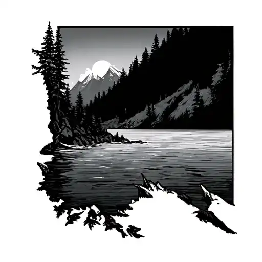 vancouver island outline tattoo design idea
