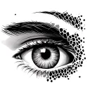 eye, honeycomb, shutter lens tattoo design idea