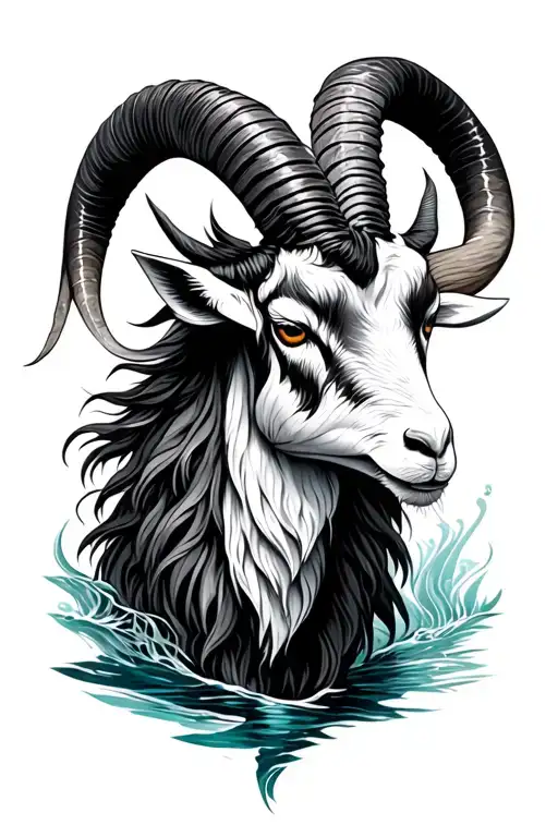 Capricorn Sea Goat tattoo design idea