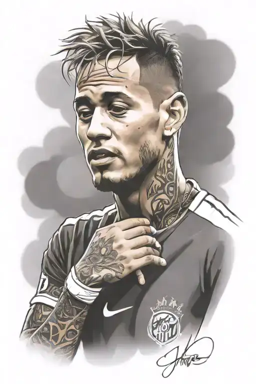 neymar jr neck tattoo tattoo design idea