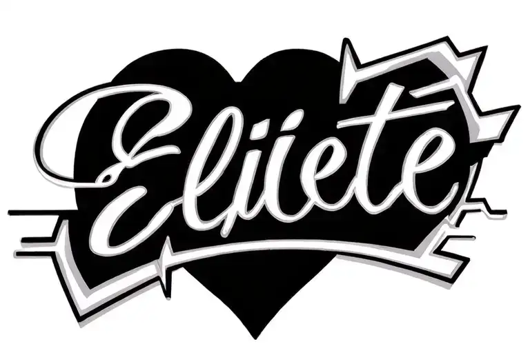 I want to have a the name “Eliette” with a heart at the end continue with a heartbeat lines  tattoo design idea