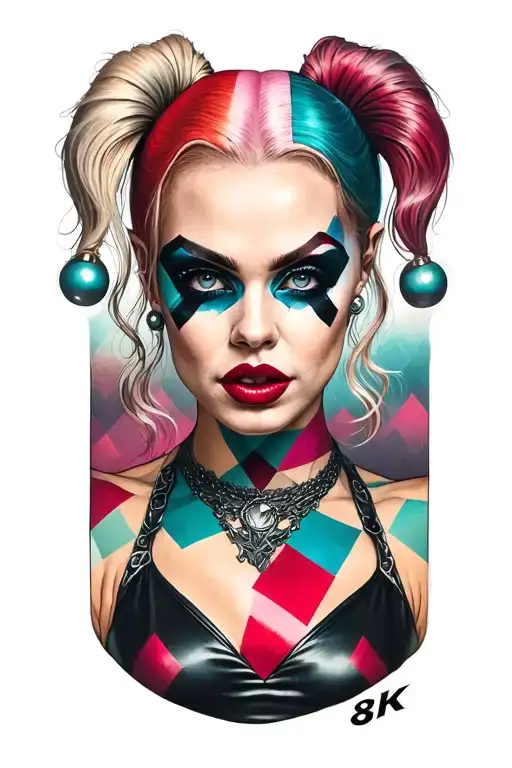 Harley Quinn Rhombuses tattoo design idea