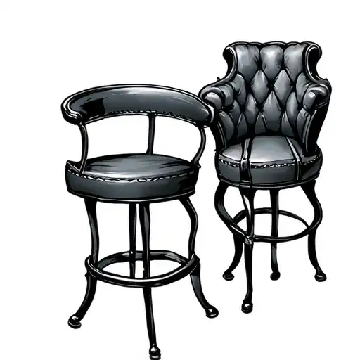 bar stool tattoo design idea