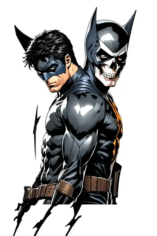 nightwing vs deathstroke tattoo design idea