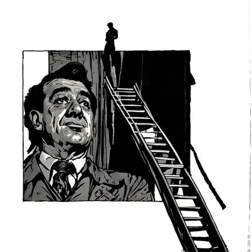 truman Show ladder scene tattoo design idea