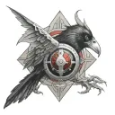 sharingan, ravens, templar knight tattoo design idea