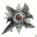 sharingan, ravens, templar knight tattoo design idea