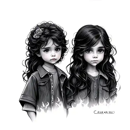 Luka and Gianna son and daughter tattoo design idea