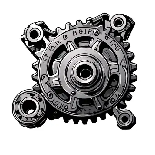 chain and sprockets valves pistons tattoo design idea