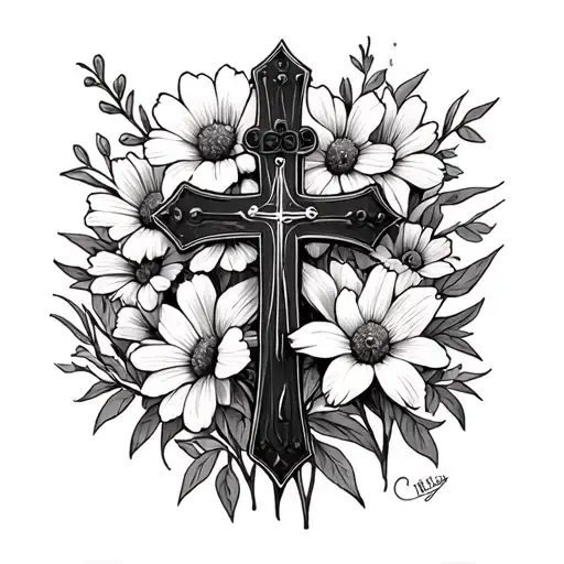 tom petty, wildflowers, i won't back down, miscarriage, cross tattoo design idea