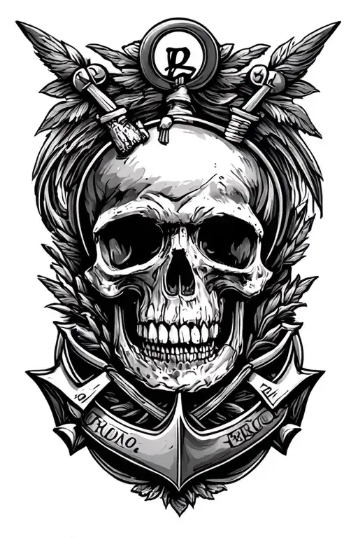 nautical patch work tattoo design idea