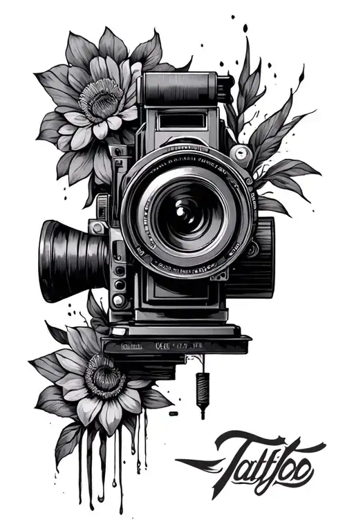 film maker tattoo design combining elements tattoo design idea