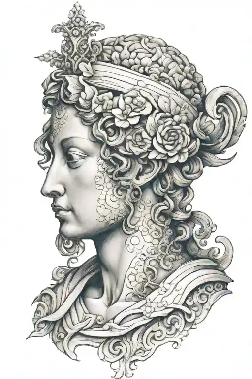 renaissance sculpture tattoo design idea