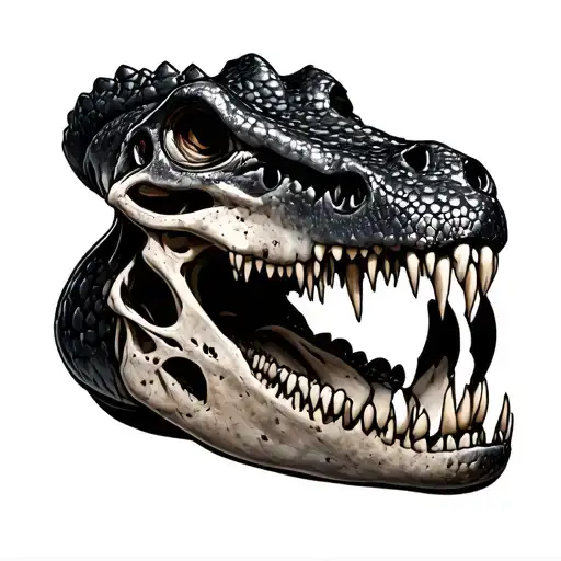 alligator skull tattoo design idea