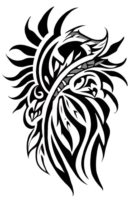 Cherokee tribal strength pattern inspired tattoo design idea