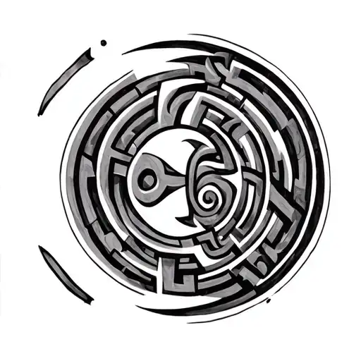 labyrinth tattoo design idea