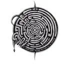 labyrinth tattoo design idea