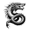 Draw a tattoo. Something between the snake and the dragon that bites itself by the tail. This creature itself is wriggling in tattoo design idea