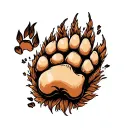 paw prints and noses inside bear paw tattoo design idea