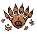 paw prints and noses inside bear paw tattoo design idea